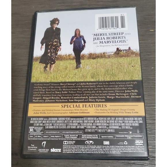 August: Osage County (DVD, 2013) VGC Meryl Streep Julia Roberts - Picture 2 of 4